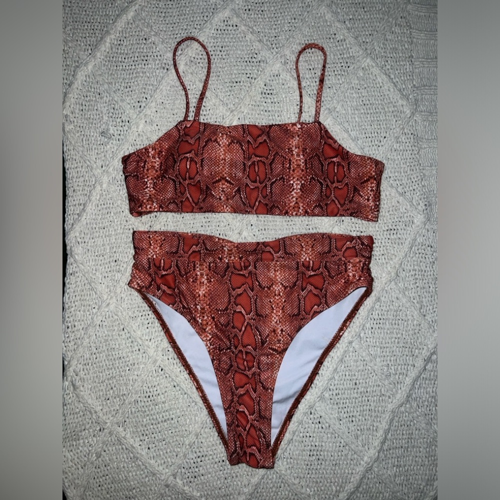 Animal Print High Wasted Bikini Set